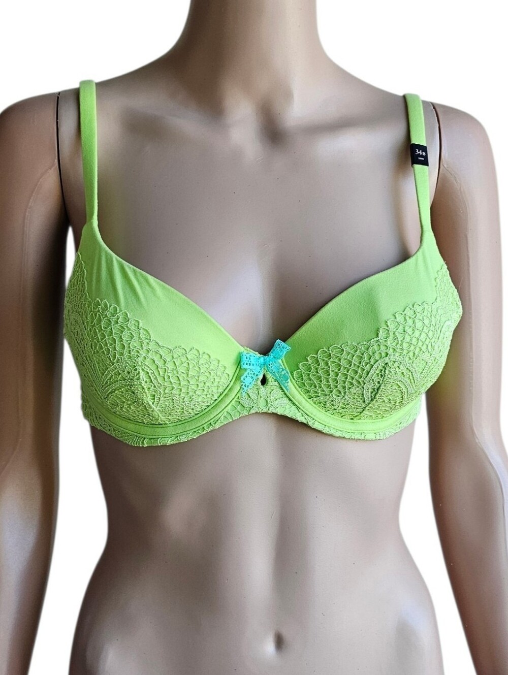 Victoria's Secret Lined Demi Body by Victoria Neon Lime Lace